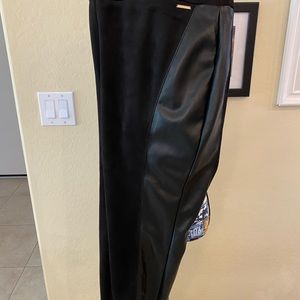 Marc New York Andrew Marc blk pants w/faux leather on sides 3X NWOT slip on soft